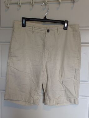 Caribbean Men's Flat Front Shorts in Cream
